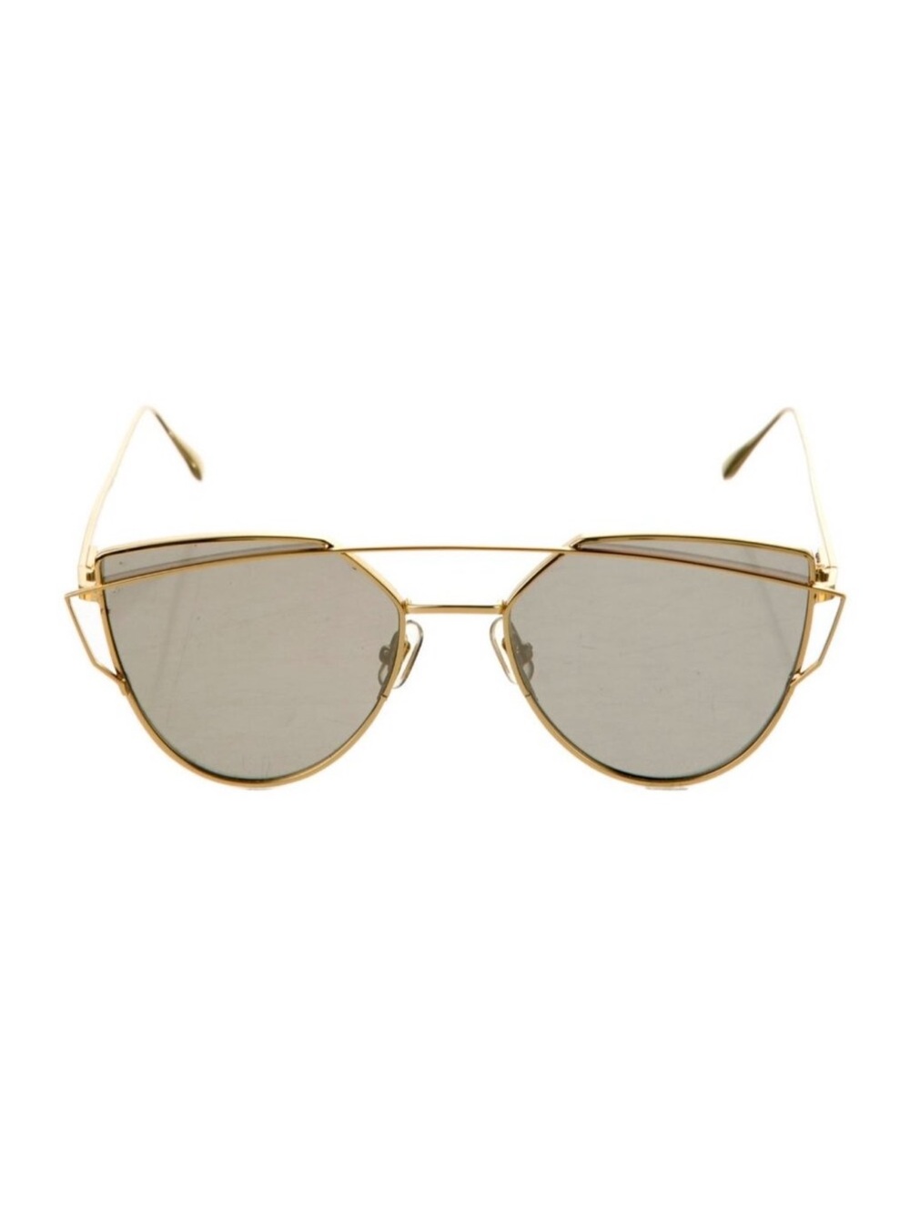 Gentle Monster Gold Metal Frame Love Punch Sunglasses with Gray Lenses
